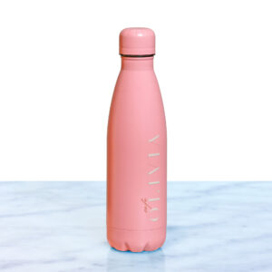 OLIVIA Thermos in Pink Flamingo color shown from the front angle